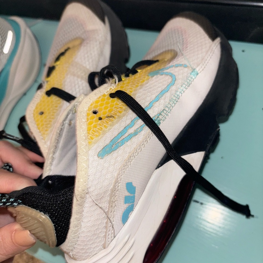 Nike Kids' White and Yellow Sneakers